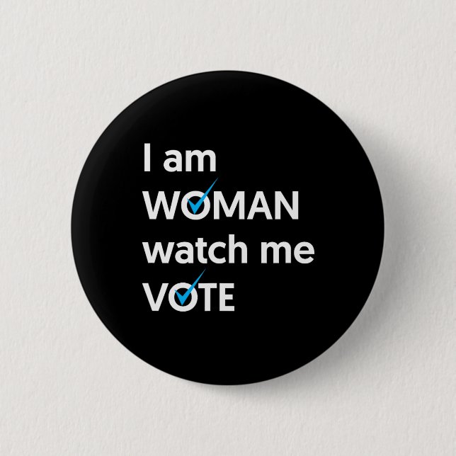 Am Women Watch Me Vote 2024 Blue Wave Vote Button (Vorderseite)