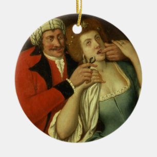 Am Zahnarzt (Öl auf Leinwand) Keramikornament