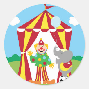 Am Zirkus Runder Aufkleber