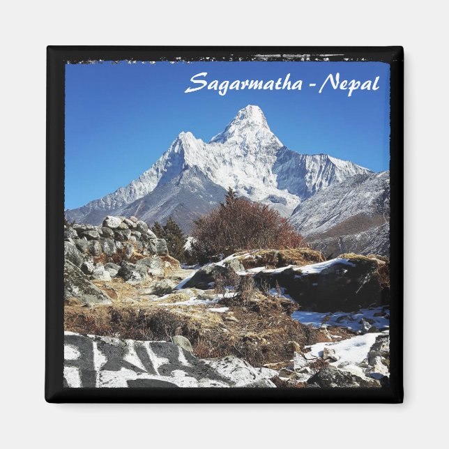 Ama Dablam & Mani Stone, Sagarmatha, Nepal Magnet (Vorne)