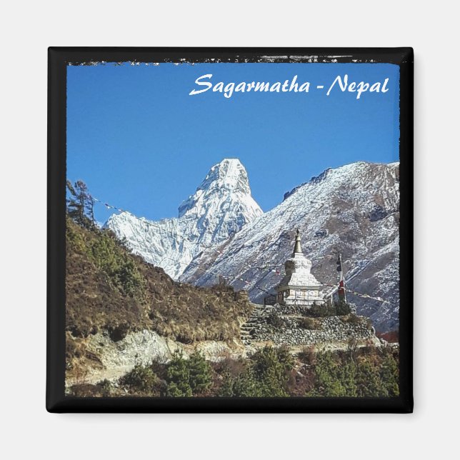 Ama Dablam & Stupa, Sagarmatha, Nepal Magnet (Vorne)