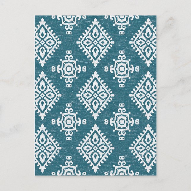 Amadora Aquamarines blaues Muster Postkarte (Vorderseite)