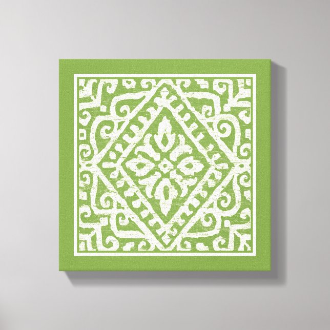 Amadora Green Pattern Leinwanddruck (Vorderseite)