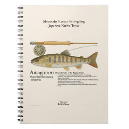 Amago Mountain Stream Fishing Log Photo Notebook Notizblock