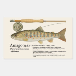 Amago (Oncorhynchus masou ishikawae) – English Rechteckiger Aufkleber