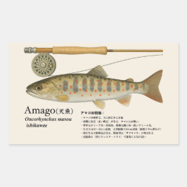 Amago (Oncorhynchus masou ishikawae) – Japanisch Rechteckiger Aufkleber