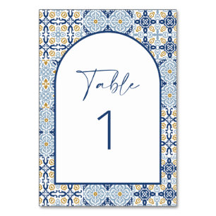 Amalfi Blaue und Gelbe Fliese  Tischnummer