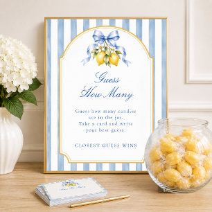 Amalfi Blaues Baby-Shower-Rätsel für Zitronen-Lieb Poster