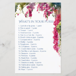 Amalfi bridal shower games whats in your purse