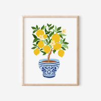 Amalfi-Chinoiserie-Ingwer-Topf-Lemon-Zweig-Kunst