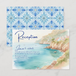 Amalfi Coast Amore | Italy Sea Wedding Reception Begleitkarte