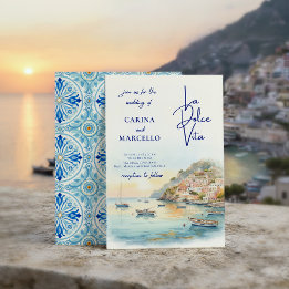 Amalfi Coast Amore | La Dolce Vita Sunset Wedding Einladung