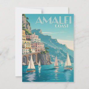 Amalfi Coast art Deko Postkarte