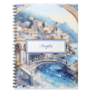 Amalfi Coast Blue Tiles Italien Personalisiertes F Notizblock