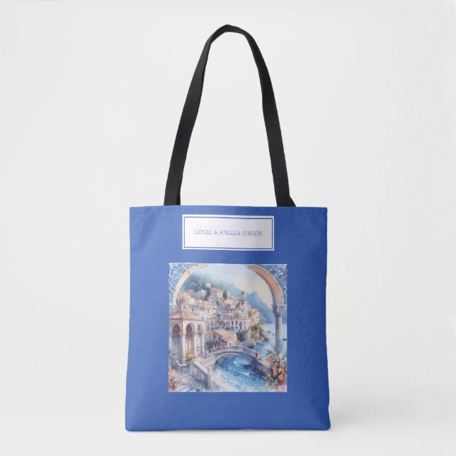 Amalfi Coast Blue Tiles Italien Tasche (Vorderseite)