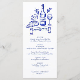 Amalfi Coast Bon Appetit Wine & Cheese Wedding Menükarte