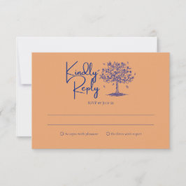 Amalfi Coast Citrus Orange Wedding RSVP Karte