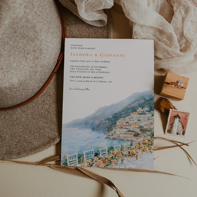Amalfi Coast Destination Wedding Invitation (Créateur téléchargé)
