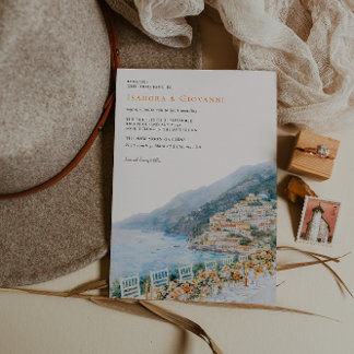Amalfi Coast Destination Wedding Invitation Einladung