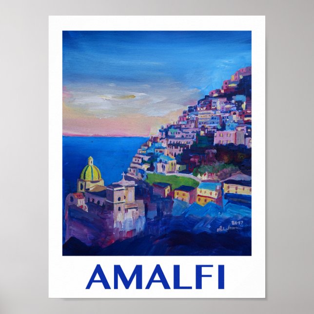 Amalfi coast Italie Poster rétro (Devant)