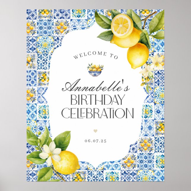 Amalfi Coast Italien Anniversaire Affiche de bienv (Devant)