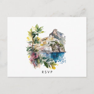Amalfi Coast Italien mariage rsvp carte postale
