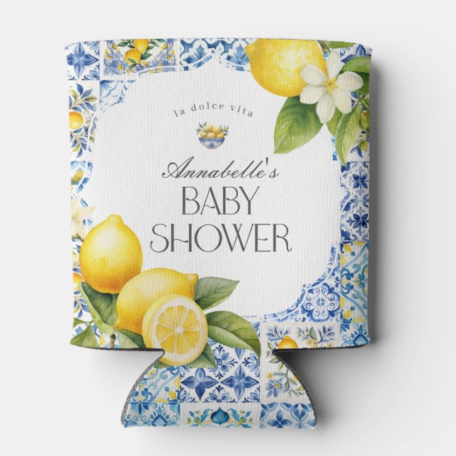 Amalfi Coast Italienische Babydusche Gefallen Barw Dosenkühler (Rückseite)
