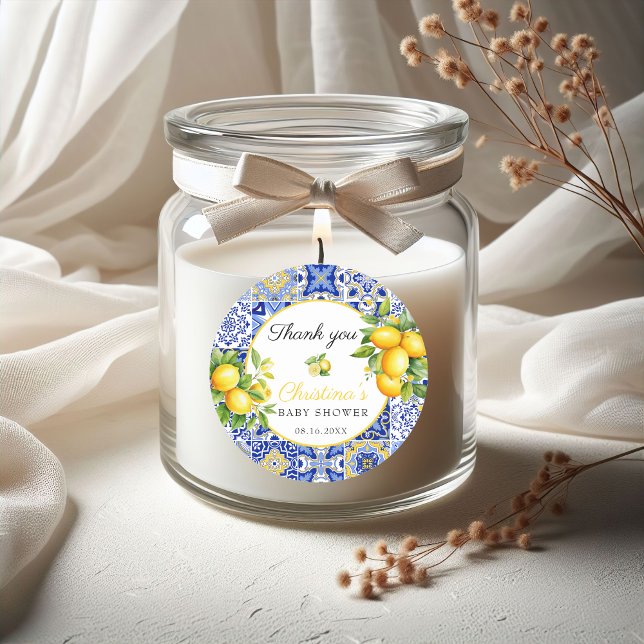 Amalfi Coast Italienisches Baby Dusche Gefallen Runder Aufkleber (Von Creator hochgeladen)