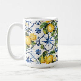 Amalfi Coast Lemon and Tiles Pattern Kaffeetasse