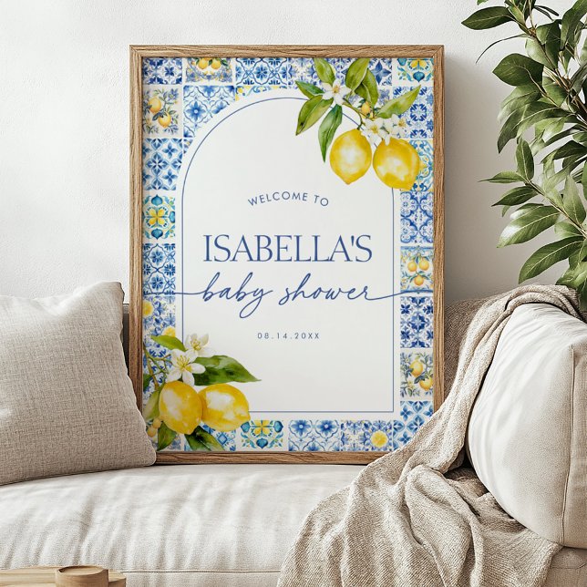Amalfi Coast Lemon Baby Dusche Begrüßungszeichen Poster (Von Creator hochgeladen)