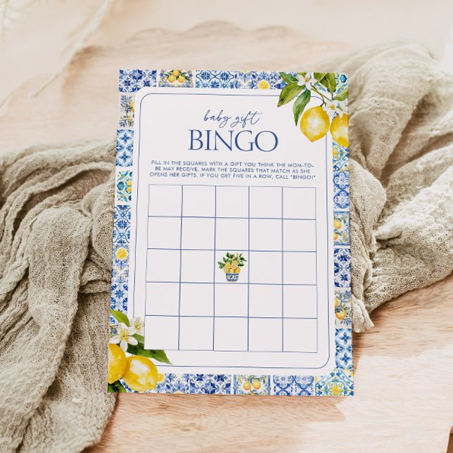 Amalfi Coast Lemon Baby Dusche Geschenk Bingo Spie (Von Creator hochgeladen)