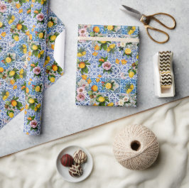 Amalfi Coast Lemon Bouquet Tiles Italien Geschenkpapier