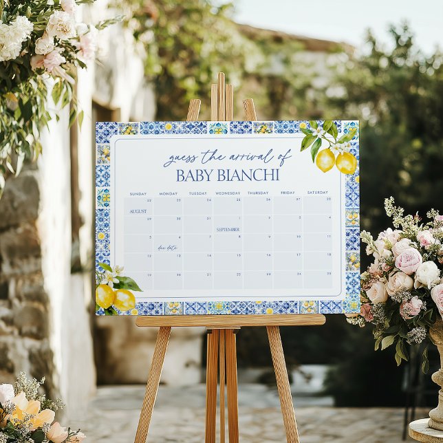 Amalfi Coast Lemon Guess Baby's due Date Calendar Poster (Von Creator hochgeladen)