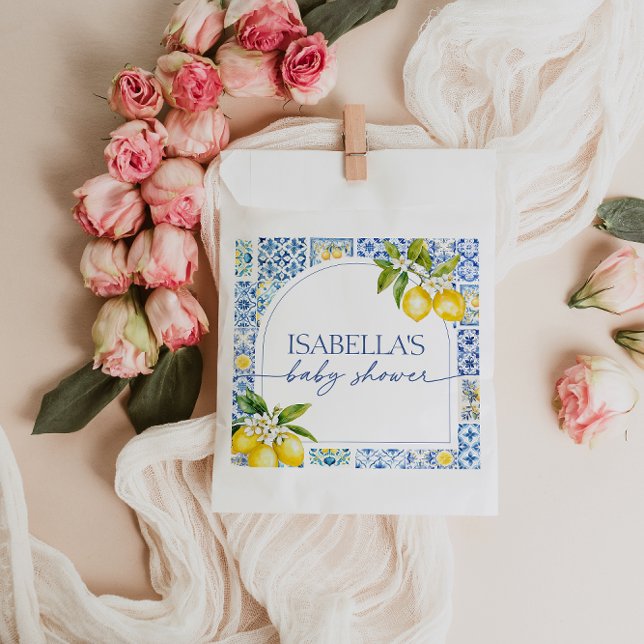 Amalfi Coast Lemon Mediterrane Babydusche Geschenktütchen (Von Creator hochgeladen)