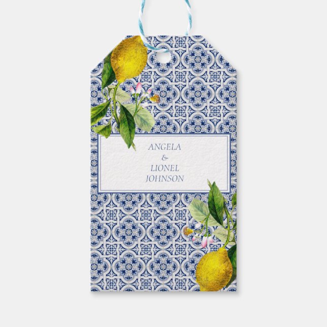 Amalfi Coast Lemon Tiles Italien Personalisierte N Geschenkanhänger (Vorderseite)