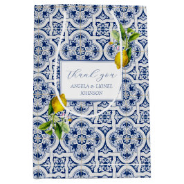 Amalfi Coast Lemon Tiles Italien Personalisierte N Mittlere Geschenktüte