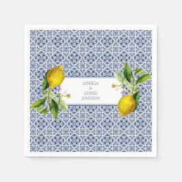 Amalfi Coast Lemon Tiles Italien Personalisierte N Serviette