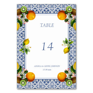 Amalfi Coast Lemon Tiles Italien Personalisierte N Tischnummer