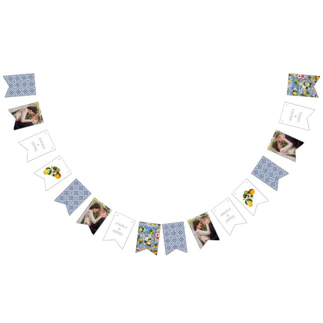 Amalfi Coast Lemon Tiles Italien Personalisiertes  Wimpelkette (Alle)