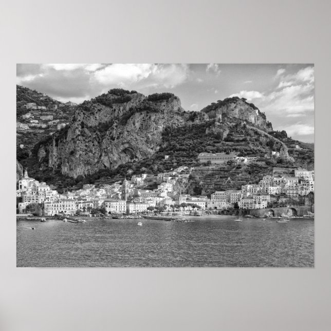Amalfi Coast monochromatisch Poster (Vorne)