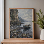 Amalfi Coast Saracen Tower & Boat Leinwanddruck<br><div class="desc">Imagine stepping into the cool, salt-scented shadow of a centuries-old watchtower, the only sound being the gentle lap of the Tyrrhenian Sea against dark volcanic stones. This piece captures a hidden slice of the Amalfi Coast that most travelers overlook—the quiet, dignified repose of a weathered "Luna Cielo" boat resting on...</div>
