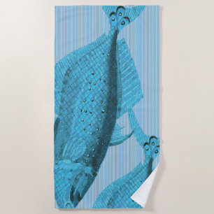 Amalfi Coast Sea Blue - XL Euro Size 70" x 35" Strandtuch