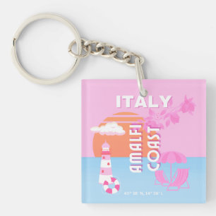 Amalfi Coast Travel Art, Preppy Travel, Rose
