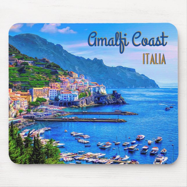 Amalfi Coast Vintage Reise Mousepad (Vorne)