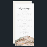 AMALFI COAST Watercolor Wedding Menu Cards Menükarte<br><div class="desc">Dieses Menü bietet eine Aquarellmalerei von The Amalfi Coast gepaart mit einer einfachen Schriftart-Kombination. Dieses Menü ist perfekt für Ihre Reise Thema oder italienische Abenteuer thematische Hochzeit oder Veranstaltung.</div>