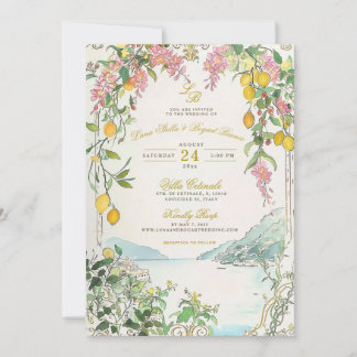 Amalfi Coast Wedding Invitation Custom Lemon Beach Einladung
