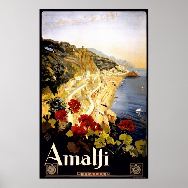 Amalfi Coastline Italien Travel Poster 1910 - 1920 (Devant)