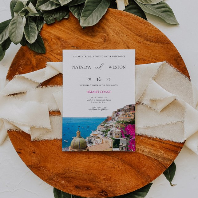 Amalfi Côte Destination Mariage Invitation (Créateur téléchargé)