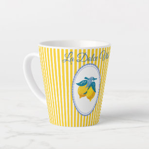 Amalfi-Gelbe Zitronen im mediterranen Stil Milchtasse