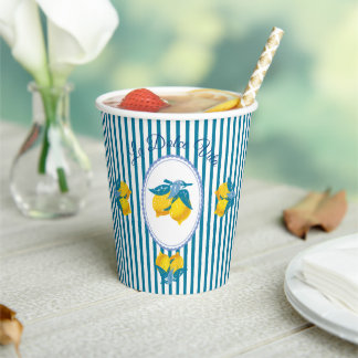 Amalfi-Gelbe Zitronen im mediterranen Stil Pappbecher